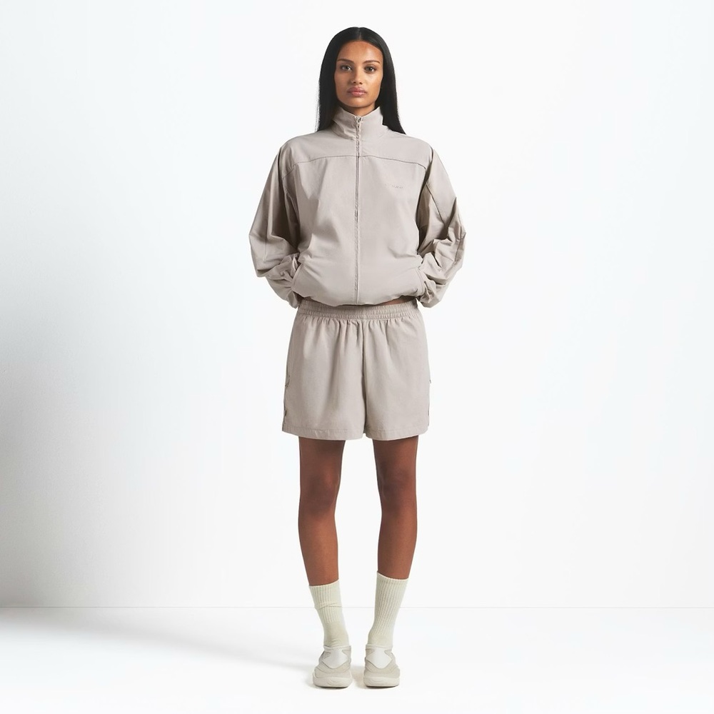 NIKE X SKIMS STONE WOVEN OVERSIZED TRACK JACKET